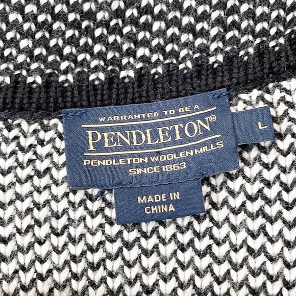 100% Merino Wool Pendleton Block Plaid Coatigan Sweater Size Large - Picture 11 of 16